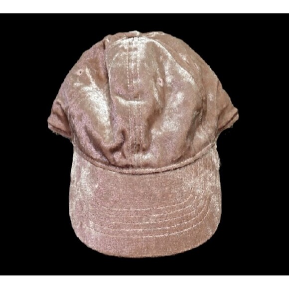 Velvet Ball Cap Adjustable Pink Rose Mauve Feminine Cute Sporty Grunge Soft Girl - Picture 1 of 7